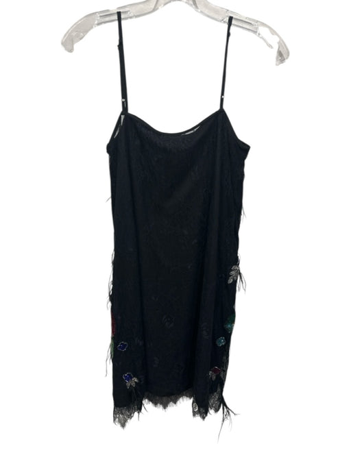 Sea New York Size XS Black & Multi Nylon Lace Overlay Floral Sequined Mini Dress Black & Multi / XS