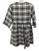 Ganni Size 34 / XS Black, White, Yellow Linen & Silk Plaid Tie Detail Dress Black, White, Yellow / 34 / XS