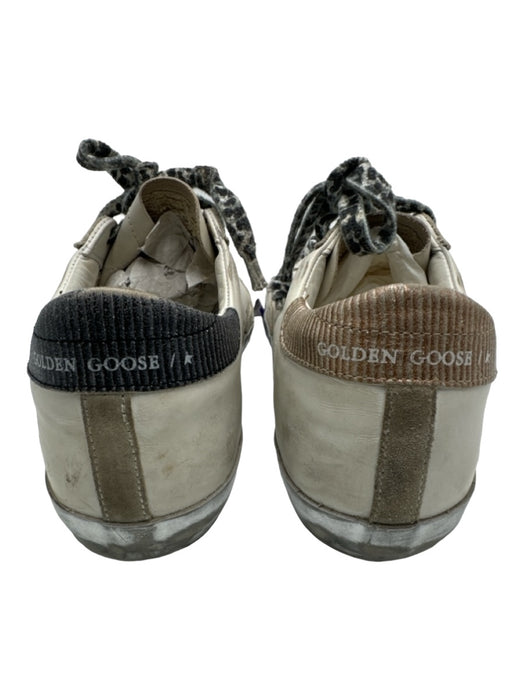 Golden Goose Shoe Size 37 White, Gray & Black Leather Lace Up Words Sneakers White, Gray & Black / 37