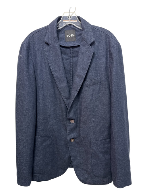 Boss Navy Blue Virgin Wool Solid 2 Button Men's Blazer Navy Blue / 40R