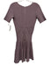 Issa London Size M Brown Rayon & Spandex V Neck Short Sleeve Ribbed Dress Brown / M