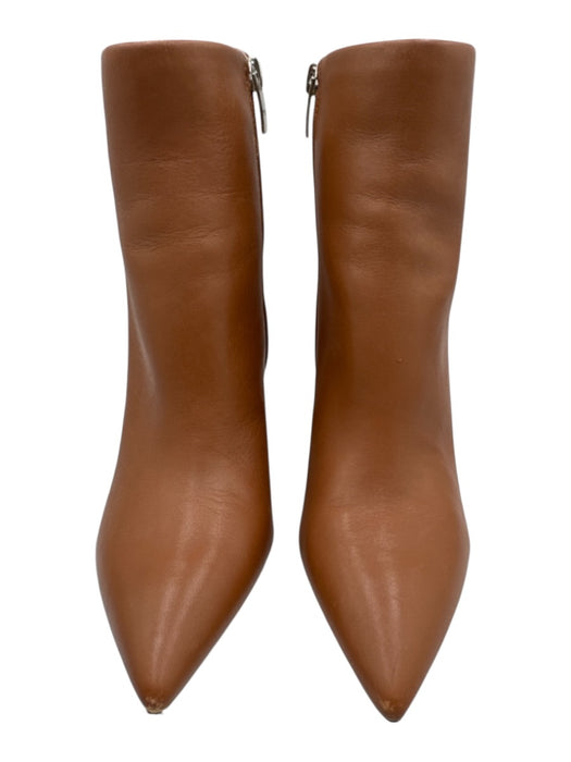 Marc Fisher Shoe Size 7.5 Tan Brown Leather Upper Pointed Toe Side Zip Boots Tan Brown / 7.5