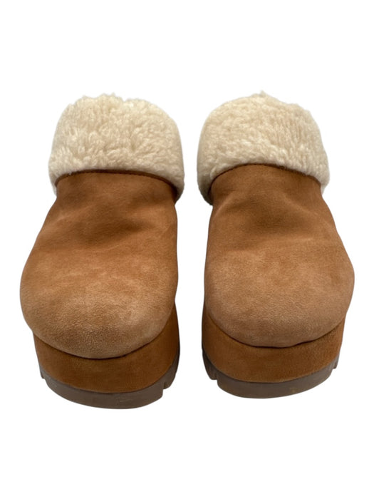 Steve Madden Shoe Size 8 Brown Suede Upper Shearling Lined Platform Slippers Brown / 8