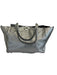 Valentino Silver Leather Pebbled Rock Studs Shoulder Strap Tote Bag Silver