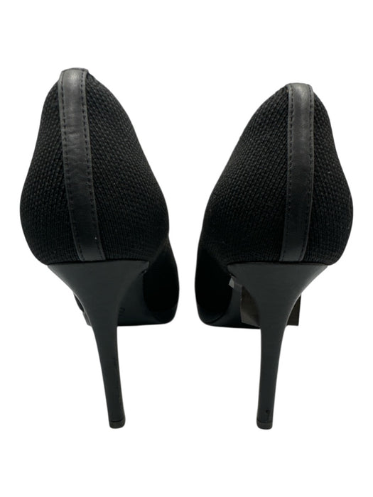 Cosy Island Shoe Size 7.5 Black Textile Pointed Toe Woven Platform Pumps Black / 7.5