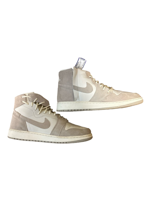 Nike Air Shoe Size 10 White & Taupe Leather Suede High Top Zipper Shoes White & Taupe / 10