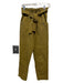 Sea New York Size 2 Olive Cotton Paperbag Waist Button Detail Straight Pants Olive / 2