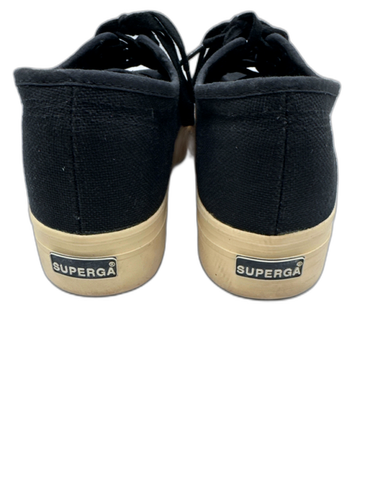 Superga Shoe Size 8.5 Black & Cream Textile Platform Low Top Lace Up Sneakers Black & Cream / 8.5