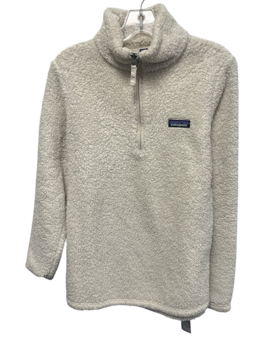 Patagonia Size M White Polyester Fleece Long Sleeve 1/4 Zip Jacket White / M