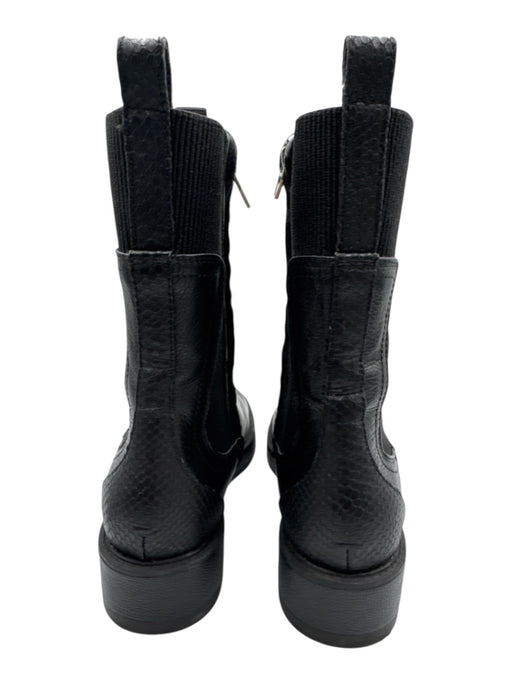 Dolce Vita Shoe Size 10 Black Leather Side Zip Chelsea Round Toe Platform Boots Black / 10