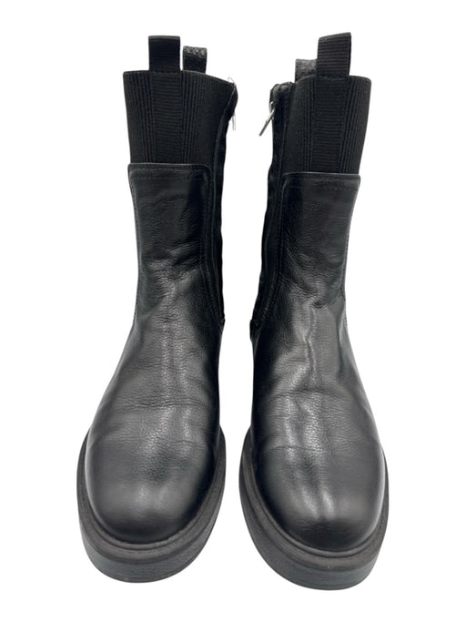Dolce Vita Shoe Size 10 Black Leather Side Zip Chelsea Round Toe Platform Boots Black / 10
