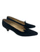 Silvia Fiorentina Shoe Size 8.5 Black Leather Suede Kitten Heel Scalloped Pumps Black / 8.5