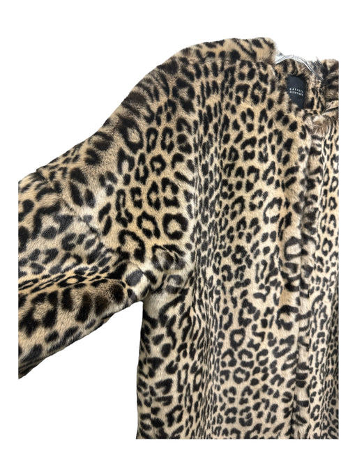 Barneys New York Size 42 Beige & Black Acrylic Leopard Print Pockets Coat Beige & Black / 42