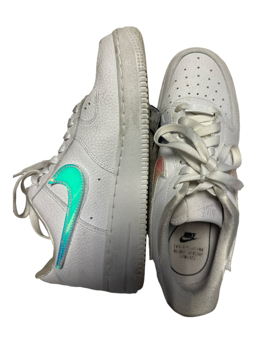 Nike Shoe Size 8.5 White Leather Holographic Detail Lace Up Air Force 1 Sneakers White / 8.5