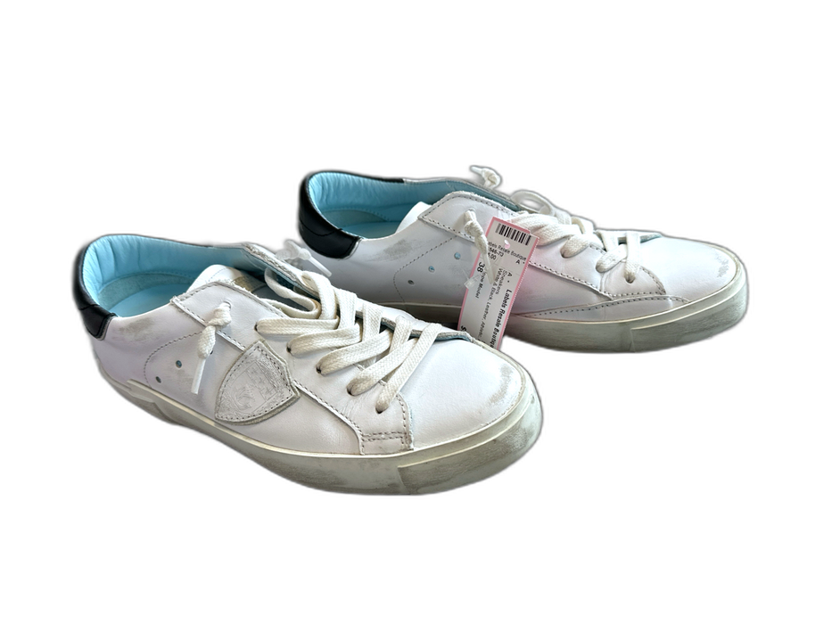 Philippe Model Shoe Size 38 White & Black Leather Athletic Sneakers White & Black / 38