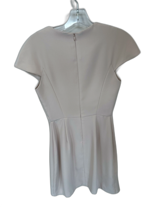 Amanda Uprichard Size P Tan Polyester Cap Sleeve Back Zip Ruffles Dress Tan / P
