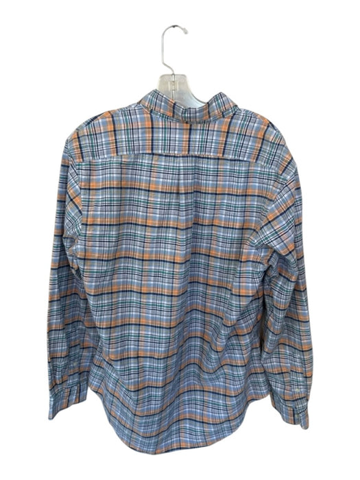 Ralph Lauren Size L Blue & Orange Cotton Plaid Button Down Collar Men's Shirt Blue & Orange / L