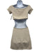 Cult Gaia Size Large Beige Cotton Blend Short Sleeve Cut Out Twist Knot Dress Beige / Large