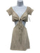 Cult Gaia Size Large Beige Cotton Blend Short Sleeve Cut Out Twist Knot Dress Beige / Large