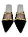 Tony Bianco Shoe Size 8 Black & Gold Synthetic Pointed Toe Metallic Velvet Flats Black & Gold / 8
