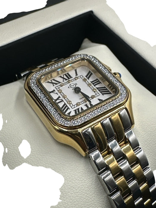 Gevril Silver & Gold Stainless steel Square Dial sapphire crystal Watches Silver & Gold