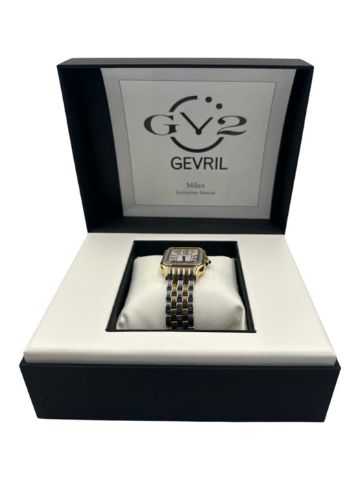Gevril Silver & Gold Stainless steel Square Dial sapphire crystal Watches Silver & Gold