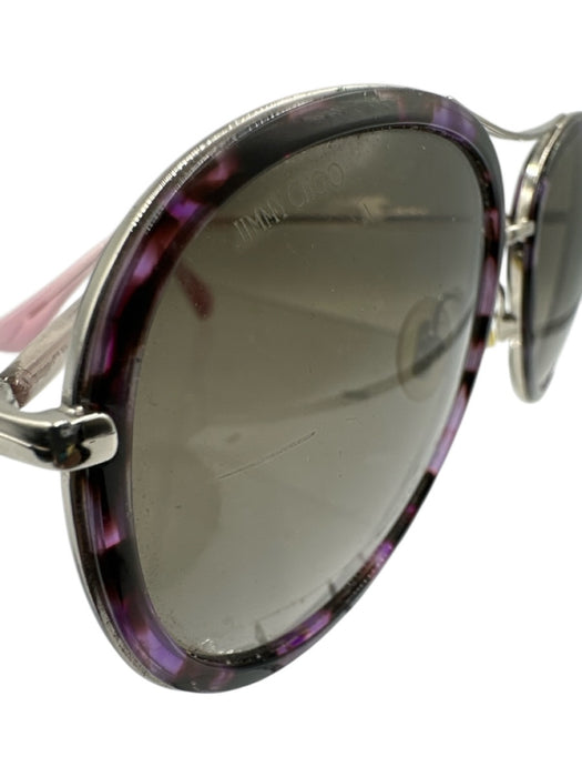 Jimmy Choo Purple Metal Aviator Tortoise Sunglasses Purple