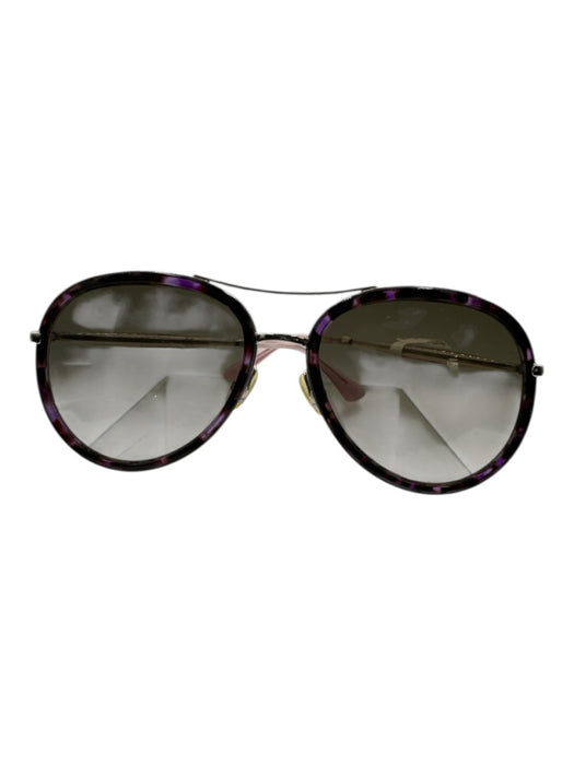 Jimmy Choo Purple Metal Aviator Tortoise Sunglasses Purple