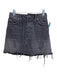 GRLFRND Size 24 Black Cotton Denim Button Fly Distressed Mini Skirt Black / 24