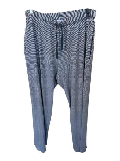 Lake Size M Blue & White Pima Cotton Pinstripe Drawstring Waist Relaxed Pajamas Blue & White / M