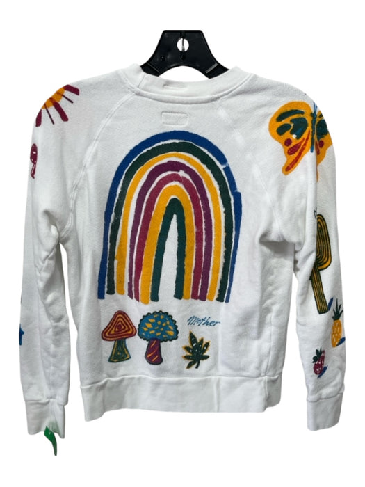 Mother Size XS White & Multi Cotton Long Sleeve Illustrations Sweater White & Multi / XS