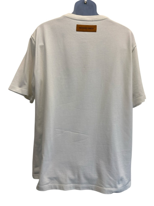 Louis Vuitton Size XXL White & Black Cotton logo T shirt Crew Men's Short Sleeve White & Black / XXL