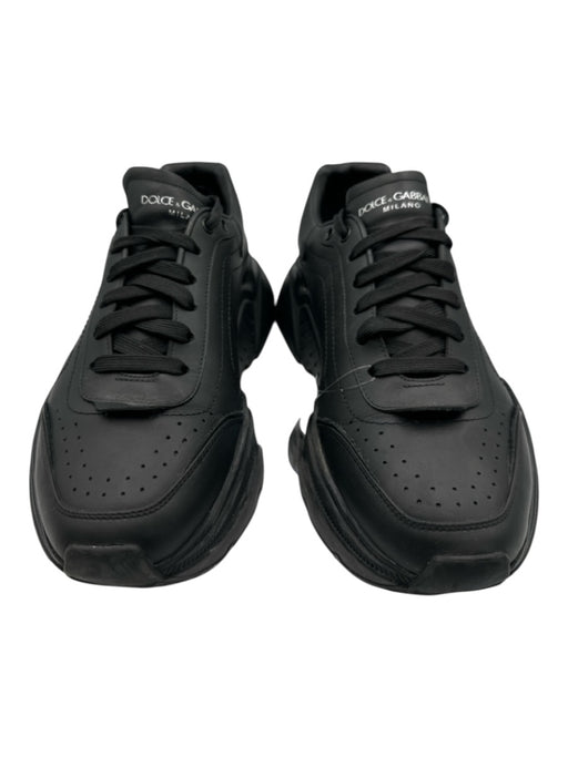 Dolce & Gabbana Shoe Size 10 Black Leather Solid Trainer Sneaker Men's Shoes Black / 10