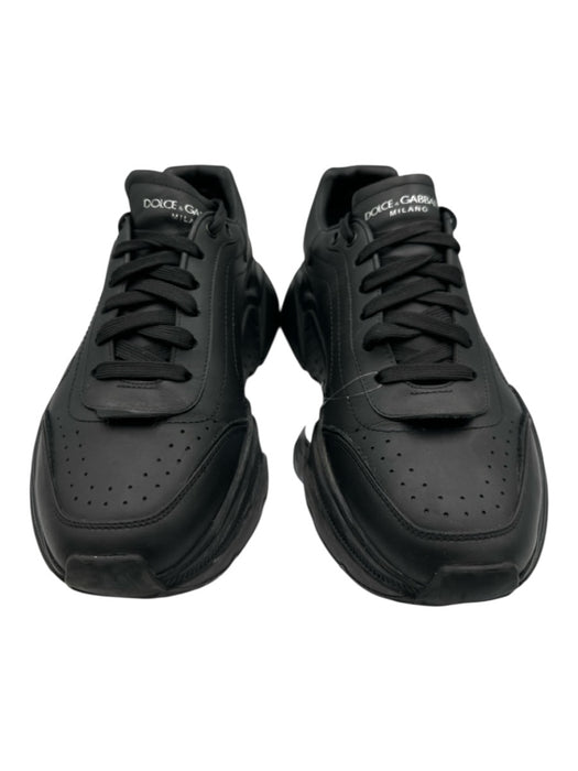Dolce & Gabbana Shoe Size 10 Black Leather Solid Trainer Sneaker Men's Shoes Black / 10