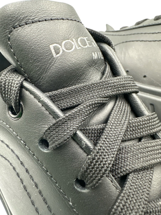 Dolce & Gabbana Shoe Size 10 Black Leather Solid Trainer Sneaker Men's Shoes Black / 10