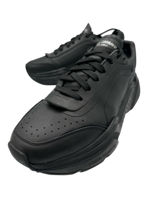 Dolce & Gabbana Shoe Size 10 Black Leather Solid Trainer Sneaker Men's Shoes Black / 10