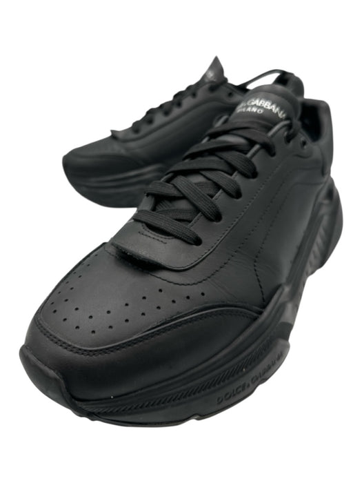 Dolce & Gabbana Shoe Size 10 Black Leather Solid Trainer Sneaker Men's Shoes Black / 10