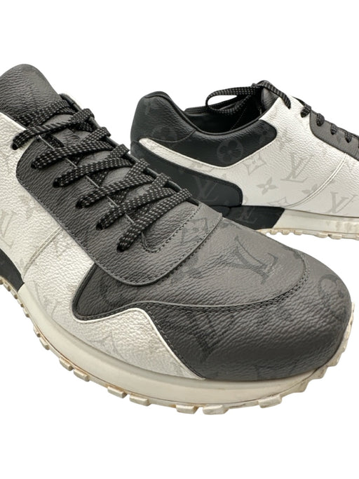 Louis Vuitton Shoe Size 9.5 Gray & White Leather logo Sneaker Men's Shoes Gray & White / 9.5