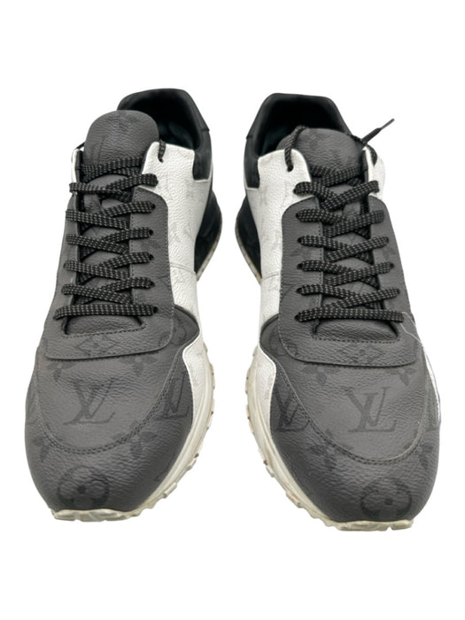 Louis Vuitton Shoe Size 9.5 Gray & White Leather logo Sneaker Men's Shoes Gray & White / 9.5