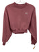 Alo Size XXS Dusty Pink Fleece Cropped Crew Neck Logo Long Sleeve Sweater Dusty Pink / XXS