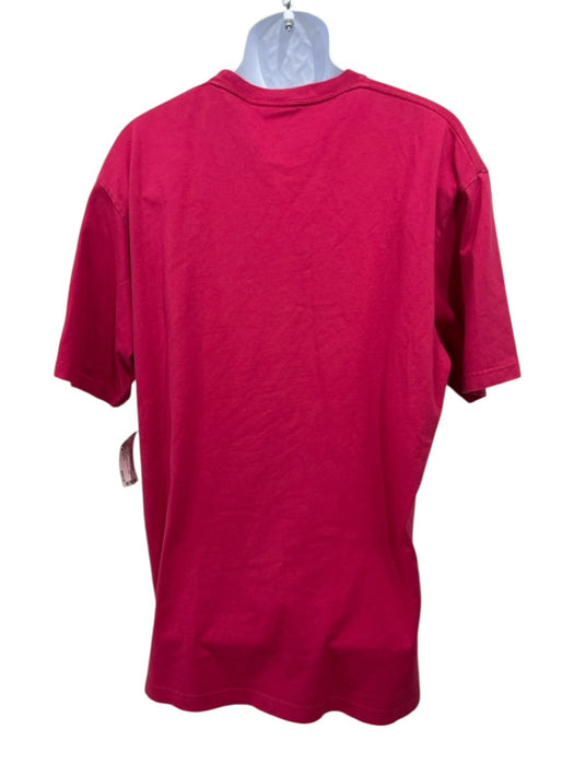 Balenciaga Size M Red & White Cotton Words T Shirt Men's Short Sleeve Red & White / M