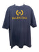 Balenciaga AS IS Size L Navy & Yellow Cotton logo Men's Short Sleeve Shirt L