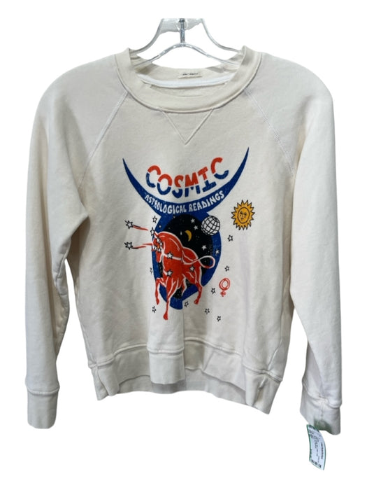 Mother Size XS White, Orange, Blue Cotton Long Sleeve Bull Sweater White, Orange, Blue / XS