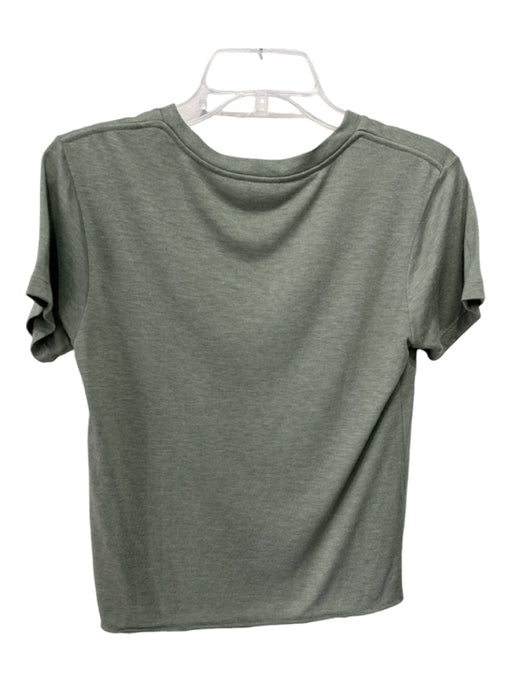 Saint Laurent Size XS Sage green Cotton Blend Short Sleeve graphic Heathered Top Sage green / XS