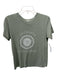 Saint Laurent Size XS Sage green Cotton Blend Short Sleeve graphic Heathered Top Sage green / XS