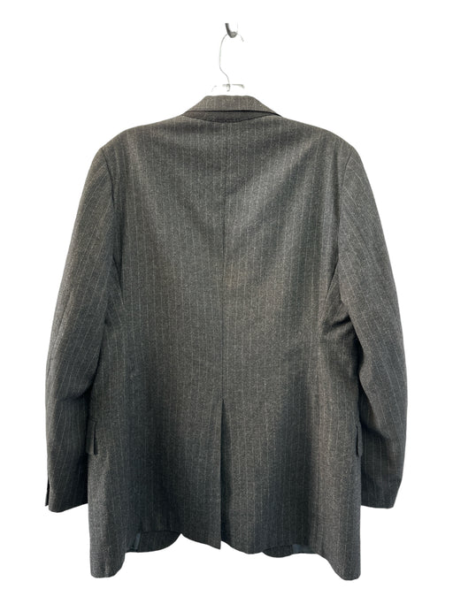 Gray & White Wool Blend Pinstripe 2 Button Men's Blazer Est M