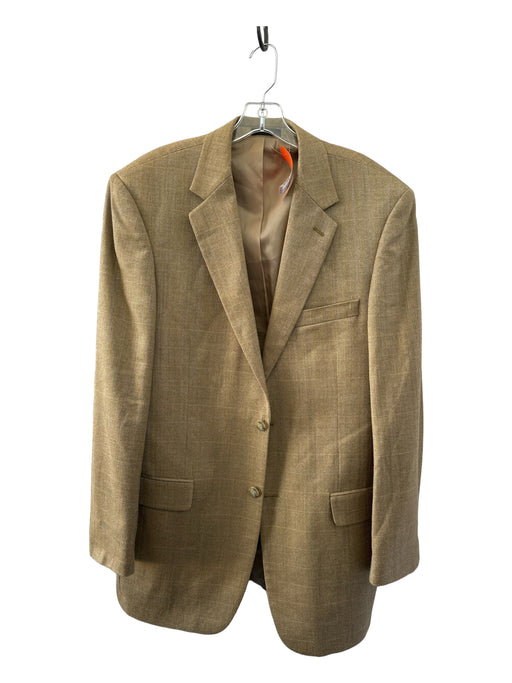 T. Harris Beige Wool & Silk Blend Pockets 2 Button Men's Blazer 42L