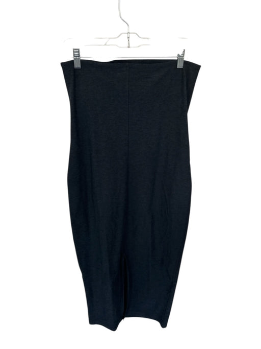 Beyond Yoga Size M Black Polyester Blend Strapless Built in Bra Leg Slit Dress Black / M