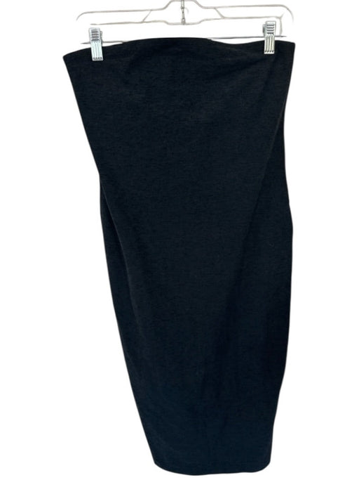 Beyond Yoga Size M Black Polyester Blend Strapless Built in Bra Leg Slit Dress Black / M