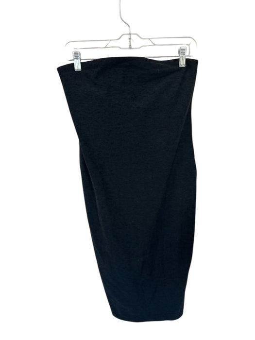 Beyond Yoga Size M Black Polyester Blend Strapless Built in Bra Leg Slit Dress Black / M